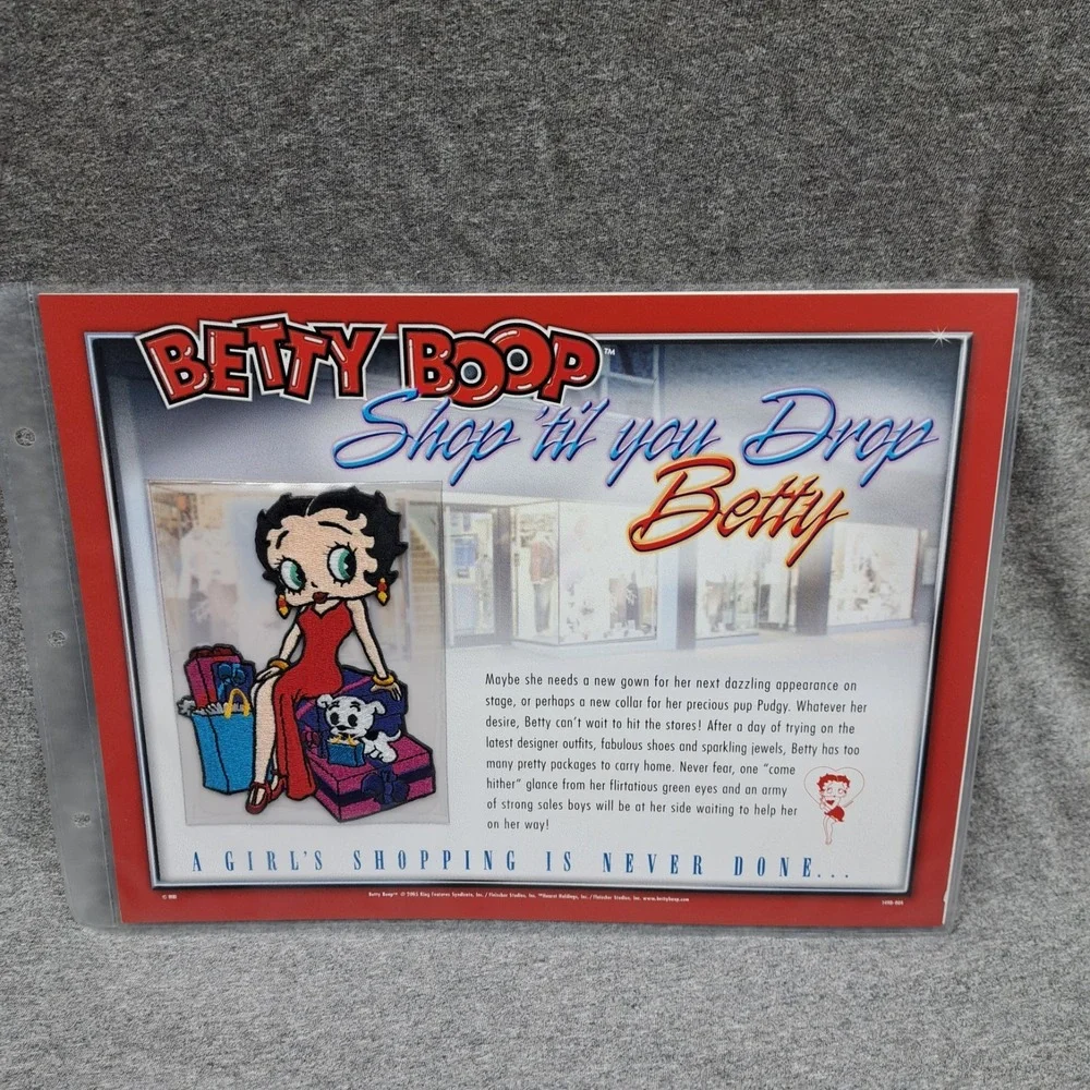 Betty‎ Boop Patch Shop Till You Drop Betty Pudgy Clothing Patch Collectible VTG